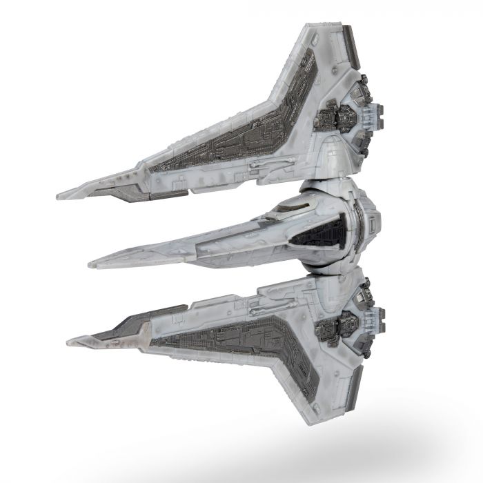 Ігрова колекційна фігурка Star Wars Medium Vehicle Транспорт та фігурка Kom'rk-Class Mandalorian Starfighter 12.5см