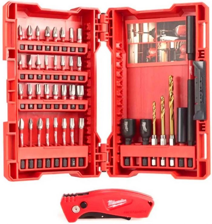 Набір біт і свердел + ніжFASTBACK Milwaukee  40 предметів кейс