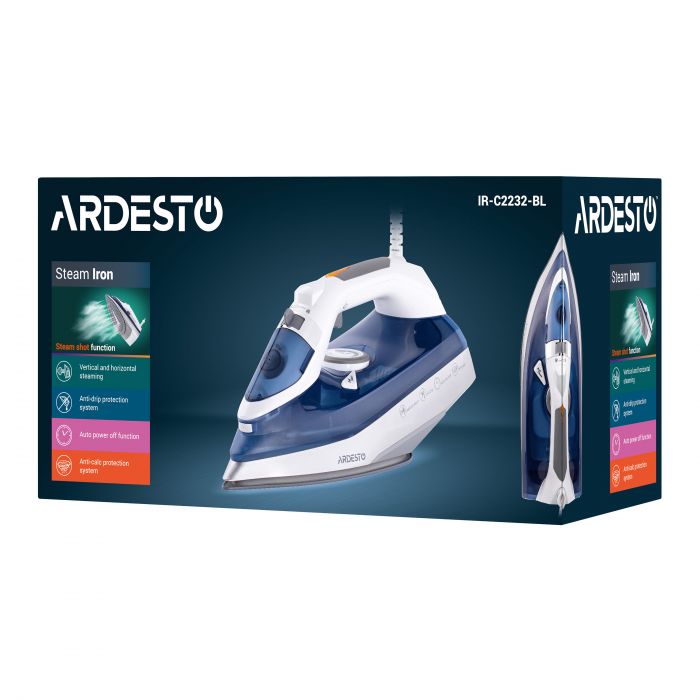 Праска ARDESTO IR-C2232-BL, 2200Вт, 320мл, паровий удар, керам. підошва,  синій