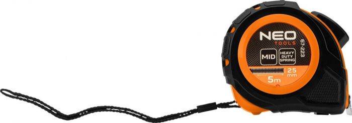 Рулетка Neo Tools, 5мx25мм, з фіксатором змотування