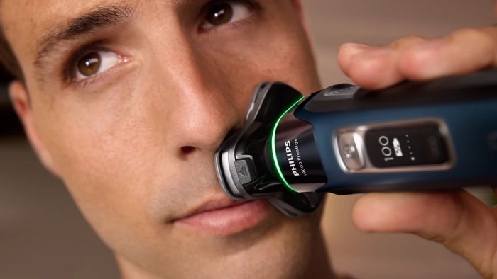 Бритва електр. Philips Series i9000 Prestige SkinIQ,  бритв.головок-3, Li-Ion, сух.+волог., індикатор заряду, твердий чохол, синій