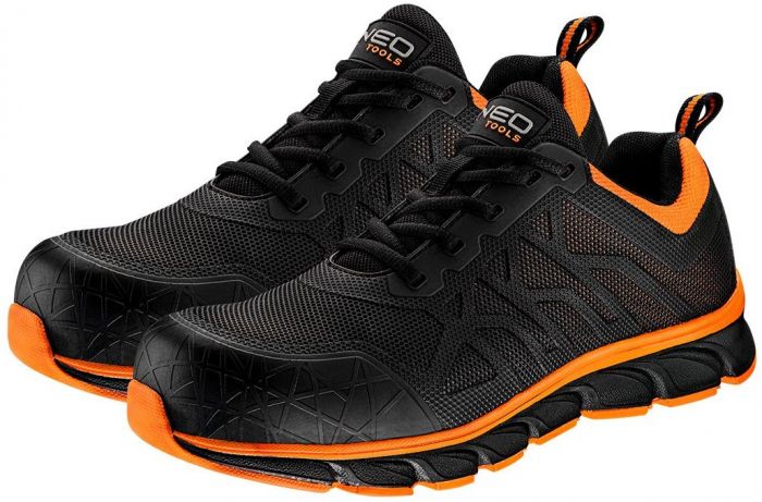 Кросівки робочі Neo Tools, ударопоглинання, композитний підносок, S1, SRC, СЕ, р.45(30см), чорно-помаранчевий