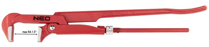 Ключ трубний Neo Tools, 90°, робочий діапазон 0-38мм, 420мм