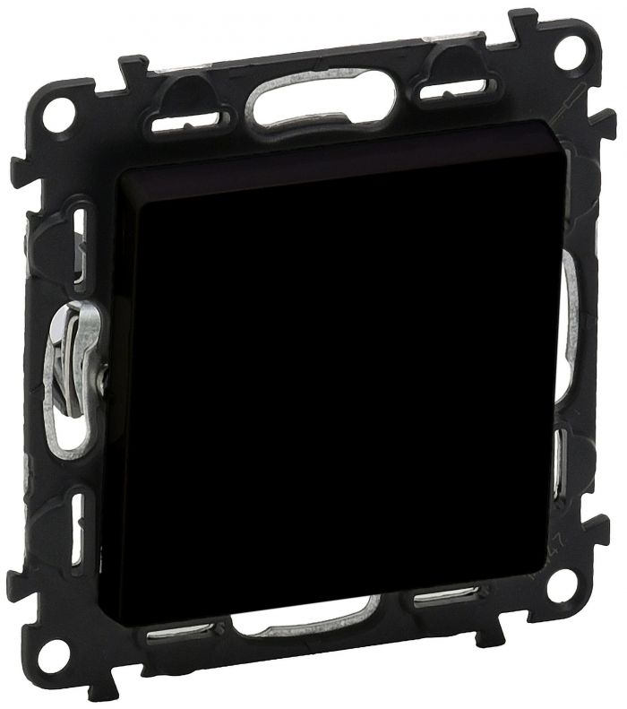 Вимикач 1-клавішний Legrand Valena Life, 10AX, 250V, автоматичні клеми, матовий чорний