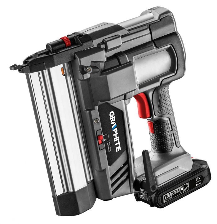 Цвяхозабивач акумуляторний GRAPHITE Energy+ 18В цвяхи до 50мм скоби до 40мм 2.64кг без АКБ та ЗП