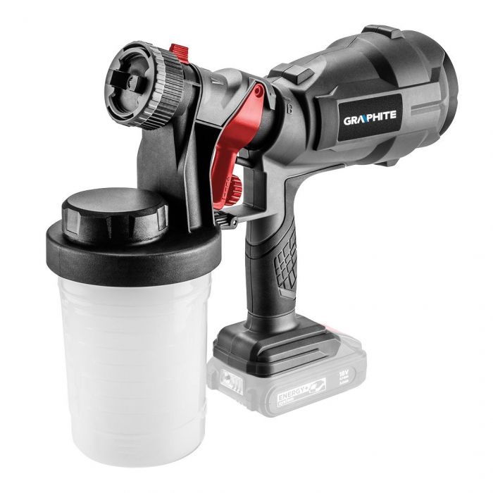 Фарборозпилювач акумуляторний GRAPHITE Energy+ 18В 700мл·хв бачок 900мл 1.45кг без АКБ та ЗП