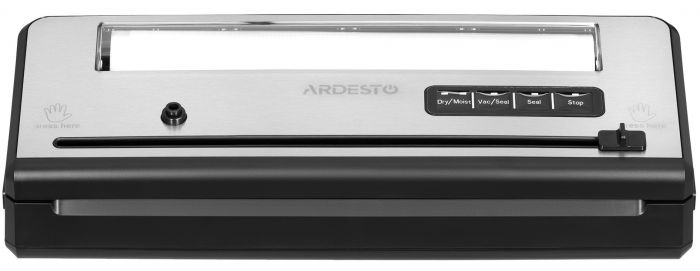 Вакууматор ARDESTO для пакетів та рулонів, 110Вт, 28см, електронне, + 1 рулон, пластик+нерж., сріблястий