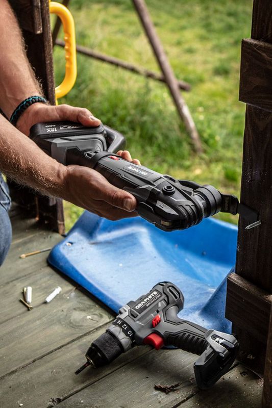 Багатофункціональний інструмент акумуляторний реноватор GRAPHITE Energy+ 18В 5000-20000об·хв кут коливань 3° 1.18кг без АКБ та ЗП