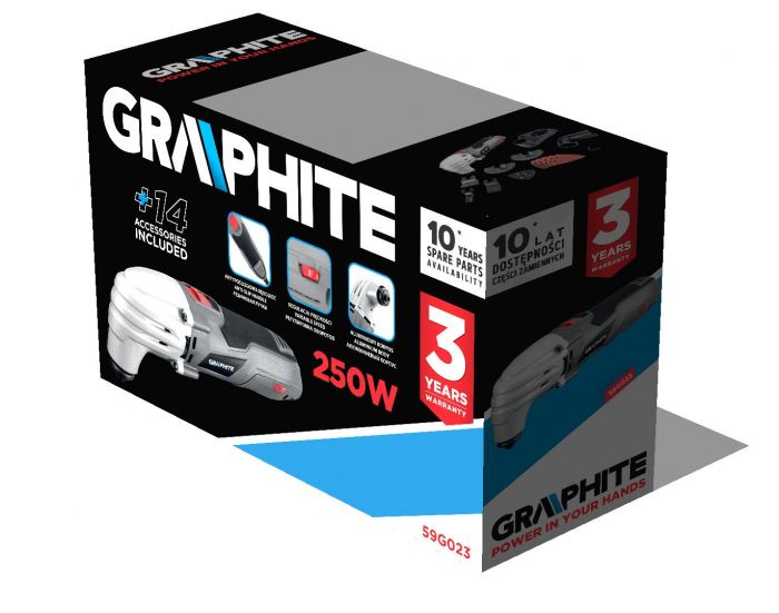 Багатофункціональний інструмент реноватор GRAPHITE 250Вт 15000-21000об·хв 1.35кг кейс