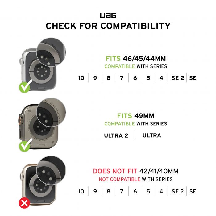 Ремінець UAG для Apple Watch Ultra 2/Ultra-49-45-44-42mm, Civilian, Titanium