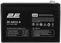 Акумуляторна батарея 2E GS, 12В, 9А•год, AGM