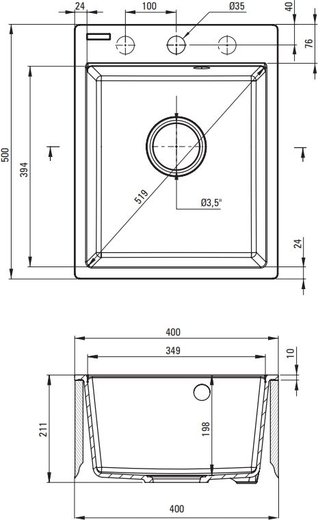 Набір для кухні Deante Corio, гранітна мийка ZRC_2103 + зміш. BOC_N74M, графіт