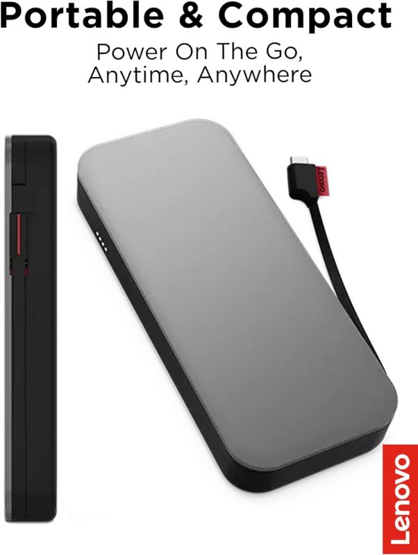 Портативний зарядний пристрій Power Bank Lenovo 20000 mAh, Go USB-C Laptop, Thunder Black