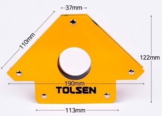 Кутник зварювальний Tolsen магнітний, кут 45/75/135°, 34кг