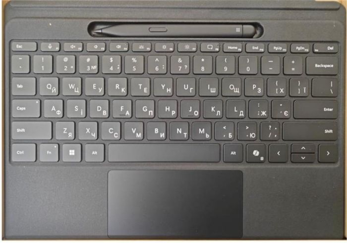 Клавіатура зі стілусом для планшета Microsoft Surface Pro 8 - 11, Pro X, UKR/ENG, чорна