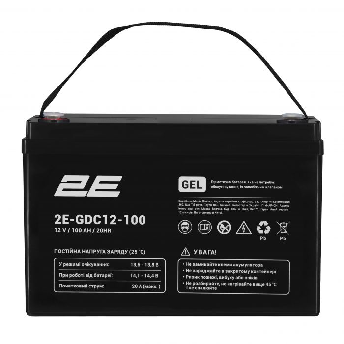 Акумуляторна батарея 2E GDC, 12В, 100А•год, GEL
