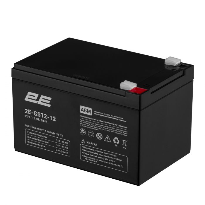 Акумуляторна батарея 2E GS, 12В, 12А•год, AGM