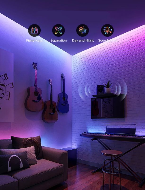 Стрічка світлодіодна розумна Govee H61F5 Strip Light 2 Pro, 5м, RGBWWIC, WI-FI/Bluetooth, білий