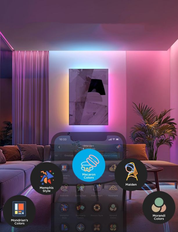 Стрічка світлодіодна розумна Govee H61F5 Strip Light 2 Pro, 5м, RGBWWIC, WI-FI/Bluetooth, білий