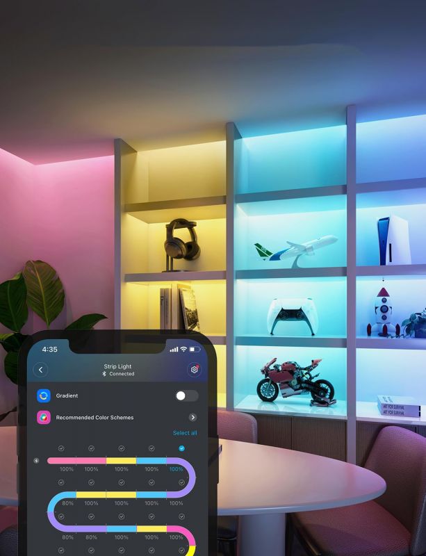 Стрічка світлодіодна розумна Govee H61F5 Strip Light 2 Pro, 5м, RGBWWIC, WI-FI/Bluetooth, білий