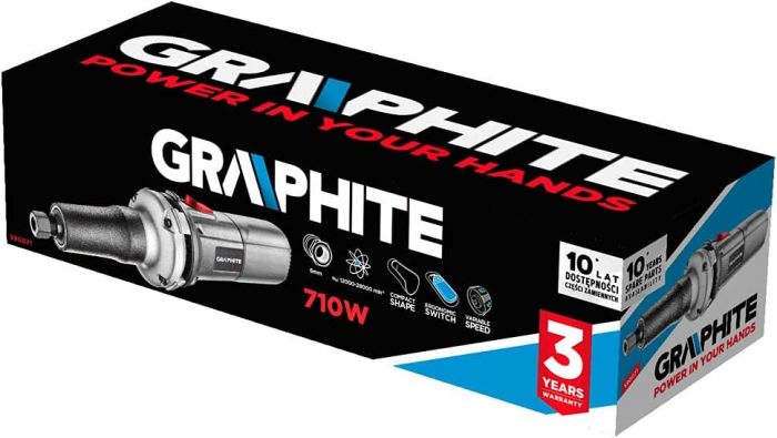 Шліфмашина пряма GRAPHITE 710Вт 12000-28000об·хв 2кг