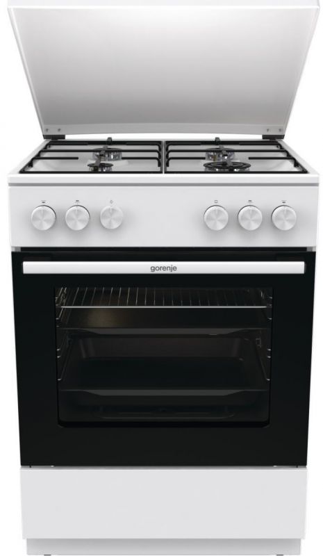 Плита Gorenje  газова, 72л, 60x60см, емальовані, з кришкою, білий