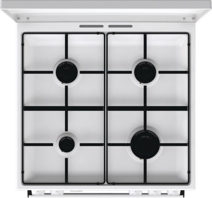 Плита Gorenje  газова, 72л, 60x60см, емальовані, з кришкою, білий
