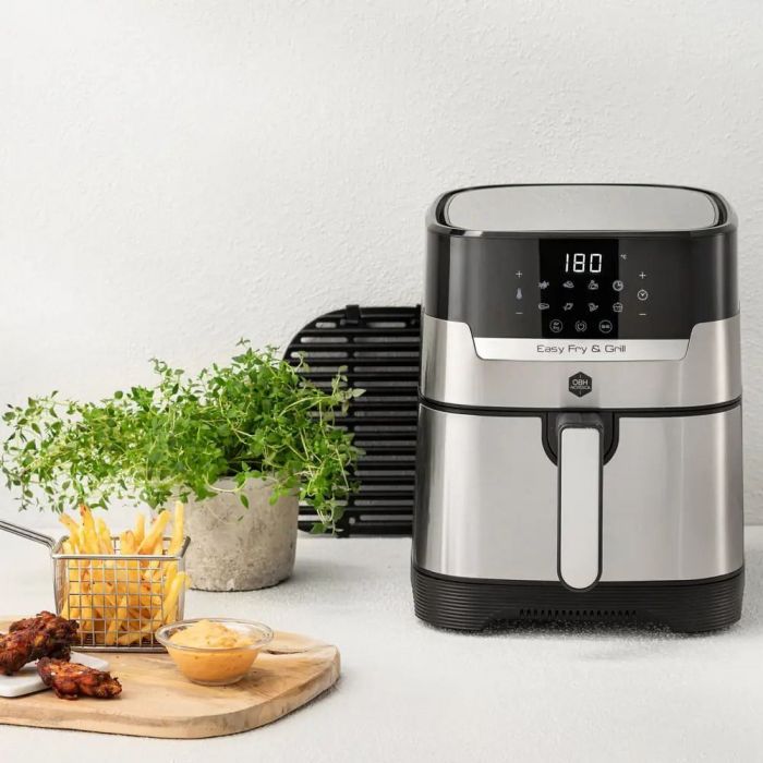 Мультипіч OBH Nordica EasyFry&Grill, 1550Вт, чаша-4.2л, сенсорне керув., від 40°C до 200°C, пластик, чорно-сірий