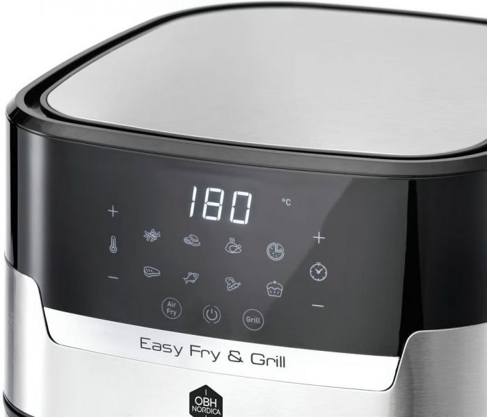 Мультипіч OBH Nordica EasyFry&Grill, 1550Вт, чаша-4.2л, сенсорне керув., від 40°C до 200°C, пластик, чорно-сірий
