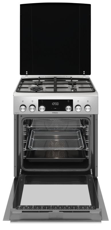 Плита Hansa комбінована, 77л, 60x60см, дисплей, конвекція, чавун, нерж