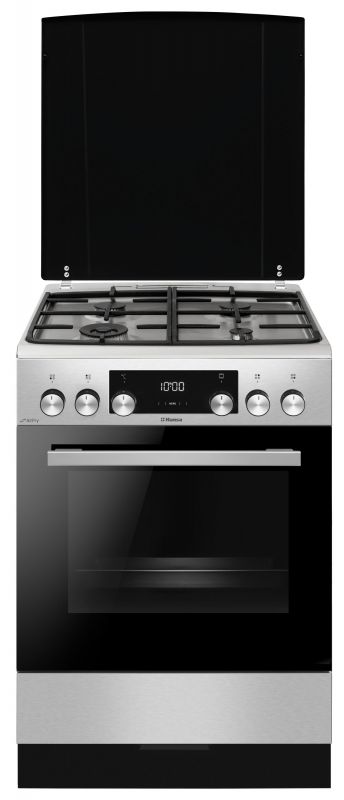 Плита Hansa комбінована, 77л, 60x60см, дисплей, конвекція, чавун, нерж