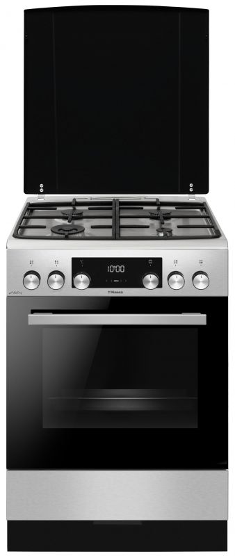 Плита Hansa комбінована, 77л, 60x60см, дисплей, конвекція, чавун, нерж