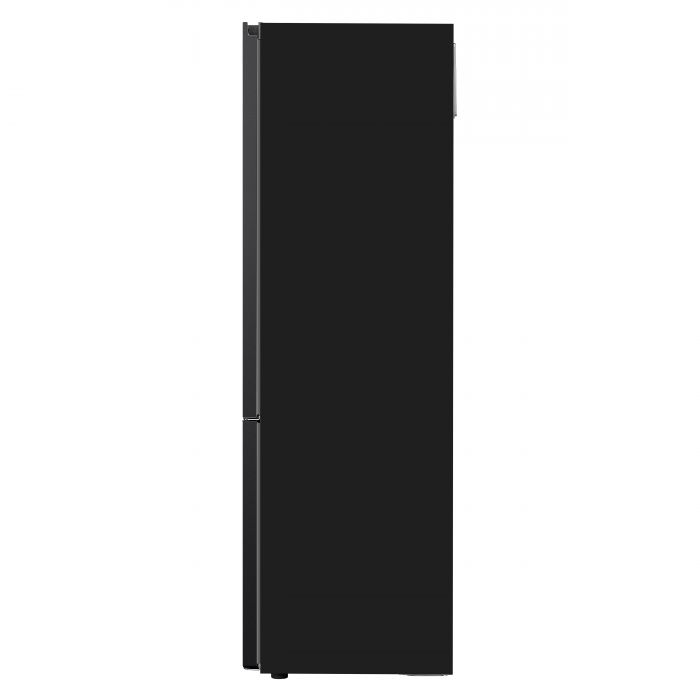 Холодильник LG з нижн. мороз., 203x60х68, холод.відд.-277л, мороз.відд.-110л, 2дв., А++, NF, інв., диспл зовн., Metal Fresh, чорний