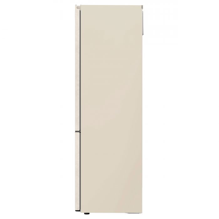 Холодильник LG з нижн. мороз., 203x60х68, холод.відд.-277л, мороз.відд.-110л, 2дв., А++, NF, інв., диспл зовн., Metal Fresh, бежевий