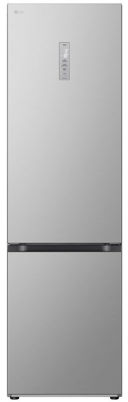 Холодильник LG з нижн. мороз., 203x60х68, холод.відд.-277л, мороз.відд.-110л, 2дв., А++, NF, інв., диспл зовн., зона св-ті, сріблястий