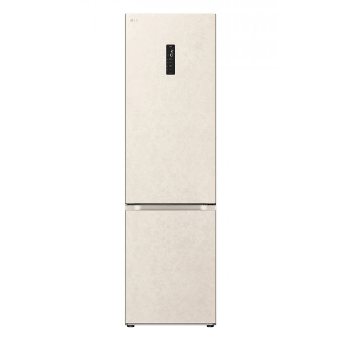 Холодильник LG з нижн. мороз., 203x60х68, холод.відд.-277л, мороз.відд.-110л, 2дв., А++, NF, інв., диспл зовн., зона св-ті, бежевий