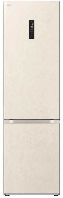 Холодильник LG з нижн. мороз., 203x60х68, холод.відд.-277л, мороз.відд.-110л, 2дв., А++, NF, інв., диспл зовн., зона св-ті, бежевий
