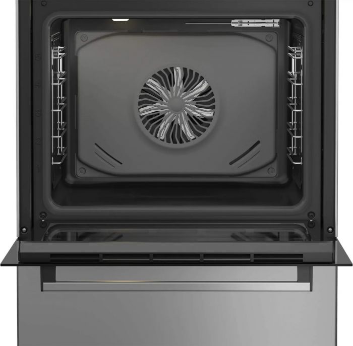 Плита Beko комбінована, 72л, 60x60см, дисплей, конвекція, чавун, чорний