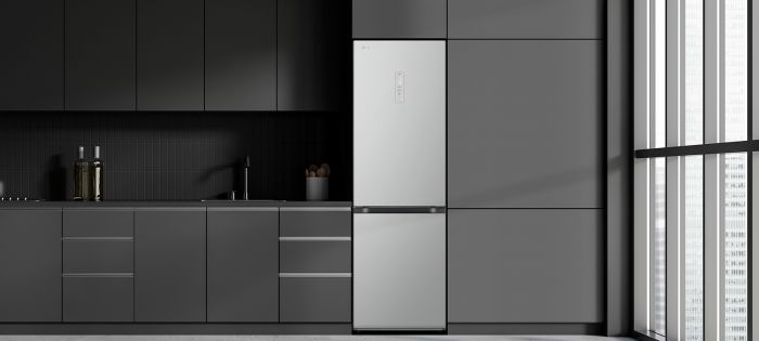 Холодильник LG з нижн. мороз., 186x60х68, холод.відд.-234л, мороз.відд.-110л, 2дв., А++, NF, інв., диспл зовн., Metal Fresh, сріблястий