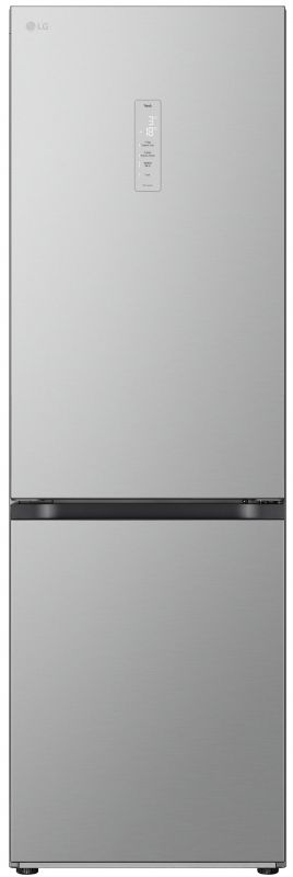 Холодильник LG з нижн. мороз., 186x60х68, холод.відд.-234л, мороз.відд.-110л, 2дв., А++, NF, інв., диспл зовн., Metal Fresh, сріблястий