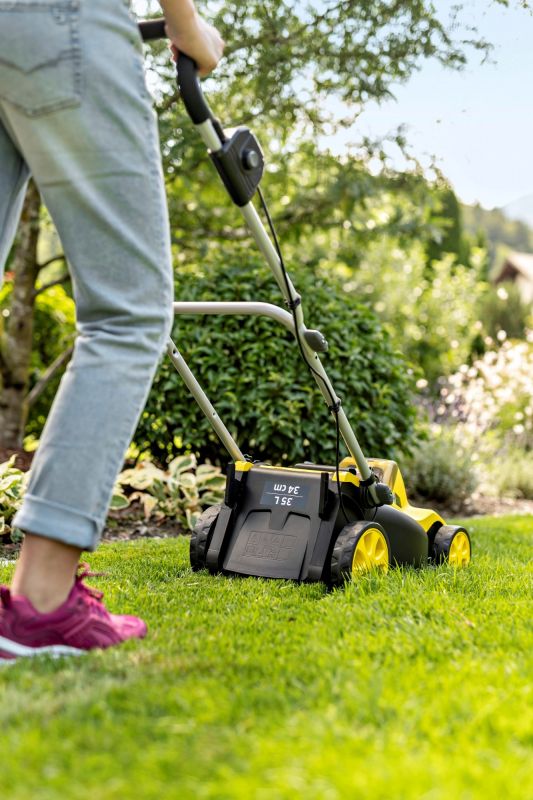 Газонокосарка акумуляторна Karcher LMO 34-18 Dual 18В 34см 25-60мм