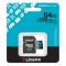 Карта пам'яті Kingston microSD   64GB C10 UHS-I U3 A2 V30 R200MB/s + SD
