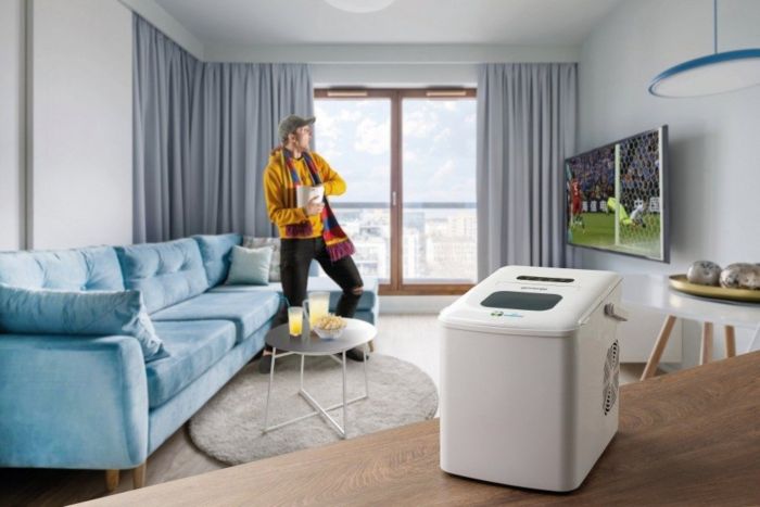 Льодогенератор побутовий Gorenje, 12кг/добу, 1.8л, дисплей, білий