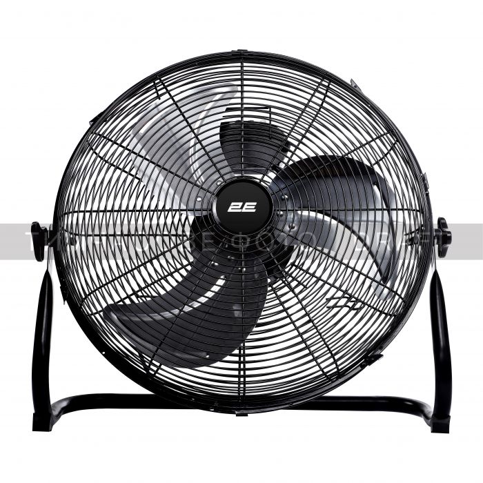Вентилятор підлоговий 2E професійний, 30см, 60Вт, кнопки, двигун алюміній 100%, чорний