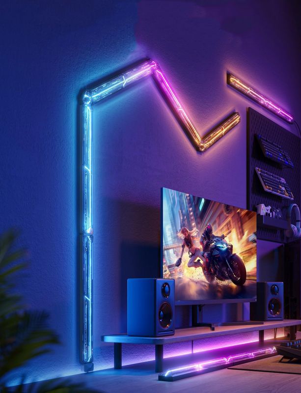 Набір настінних світильників Govee H6063 Gaming Wall light Evangelion, 4шт, RGBIC, WI-FI/Bluetooth, фіолетовий