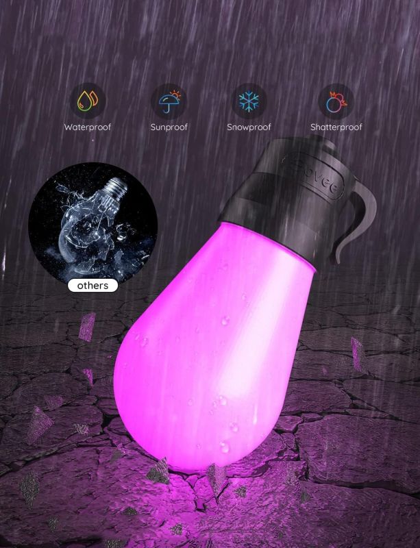 Набір світлодіодних ламп Govee H7020 LEB Bulb String Lights, 15м, RGBIC/Warm White, WI-FI/Bluetooth, чорний