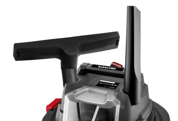 Пилосос професійний акумуляторний GRAPHITE Energy+ 18В, контейнер 20л, 4.03кг, без АКБ та ЗП