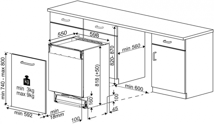 Посудомийна машина Beko вбудована, 15компл., A++, 60см, дисплей, 3й кошик,  білий