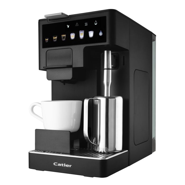 Кавоварка Catler капсульна Renzo 1.6л, капсули, мелена кава, сенсорне керування, автоматичний капучинатор, чорний