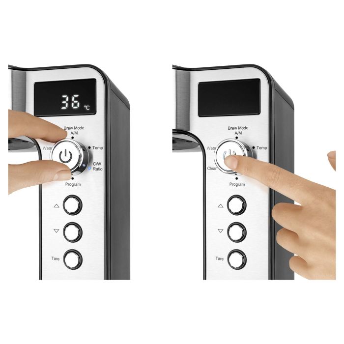 Кавоварка Catler крапельна для фільтр-кави, 1л, мелена, дисплей, вбудовані ваги, нерж. сталь, чорний
